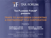 Traps to Avoid When Converting a Partnership to a Corporation Not Found